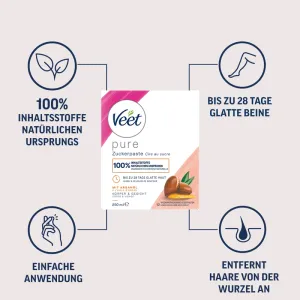 Veet Pure Cire au Sucre Huile d'argan 250ml 7