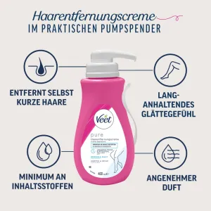 Veet PURE Haarentfernungscreme Körper & Beine, trockene Haut, 100ml 9
