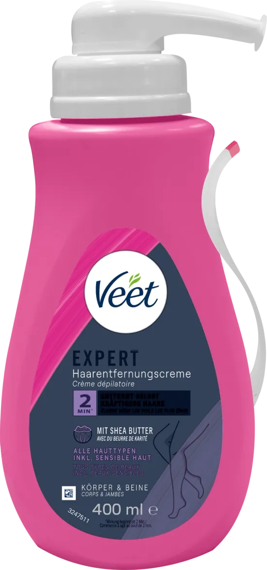 Veet Expert Crème dépilatoire Corps et jambes, tous types de peau, même sensibles, 400 ml