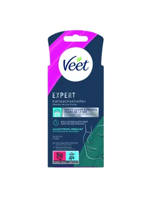 Veet EXPERT Kaltwachsstreifen Gesicht, alle Hauttypen, 20 Stück 1
