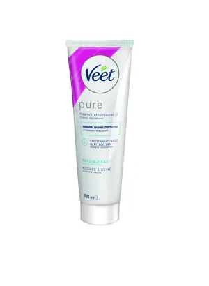 Veet PURE Haarentfernungscreme Körper & Beine, sensible Haut, 100ml 2