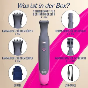 Veet EXPERT All-In-One Trimmer - Trimmer + 2 Trimmerköpfe & 3 Kammaufsätze 7