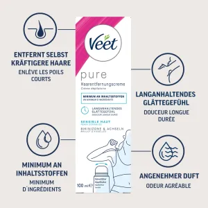 Veet Pure Crème Dépilatoire Maillot & Aisselles Peaux Sensibles  2