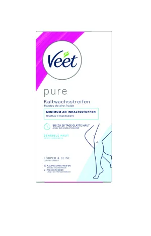 Veet PURE Kaltwachsstreifen Beine & Körper, sensible Haut, 20 Stück 1