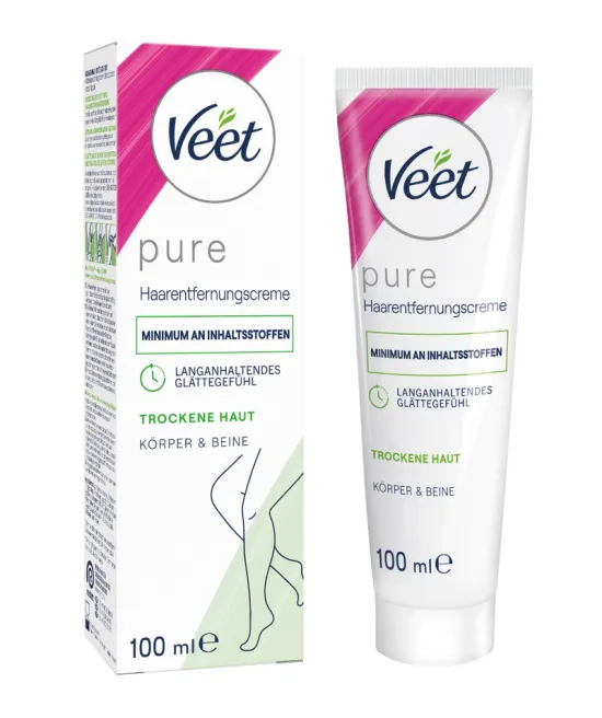 Veet Pure Crème Dépilatoire Peaux Sèches 12x100ml 0