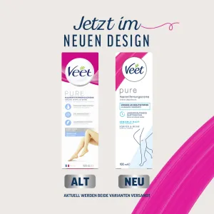 Veet PURE Haarentfernungscreme Körper & Beine, sensible Haut, 100ml 5