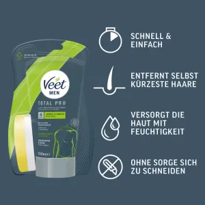 Veet Men Dusch-Haarentfernungscreme Oberkörper & Beine, normale Haut, 150 ml 2