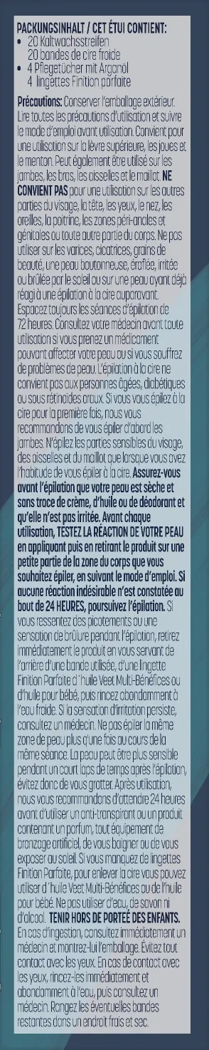 Veet Expert bandes de cire froide, Visage, tous types de peaux, même sensibles, 20 bandes 1