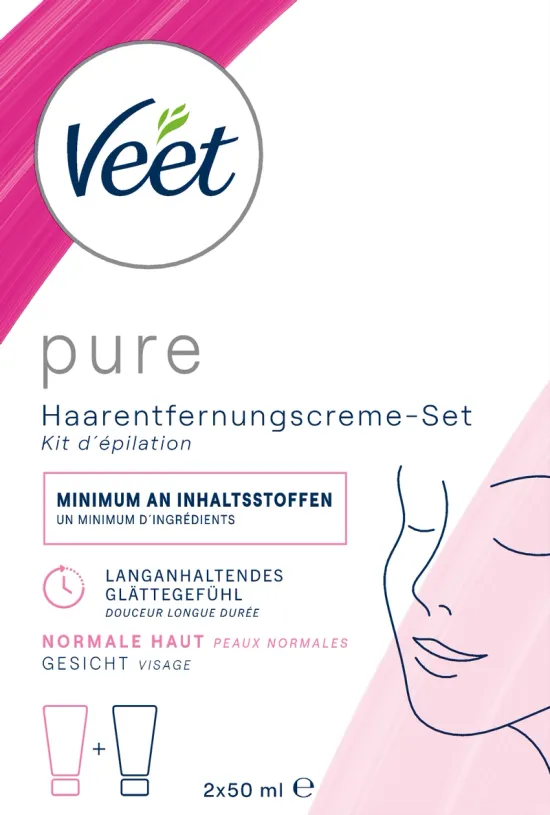 Veet Pure Crème Dépilatoire Visage Peaux Normales 0