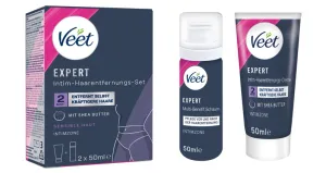 Veet EXPERT Intim-Haarentfernungs-Set, Intim-Haarentfernungscreme + Multi-Benefit Schaum, 100ml 0