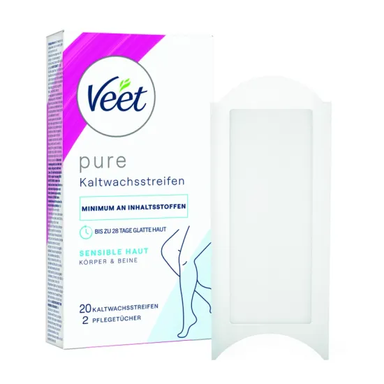 Veet PURE Kaltwachsstreifen Beine & Körper, sensible Haut, 20 Stück 0