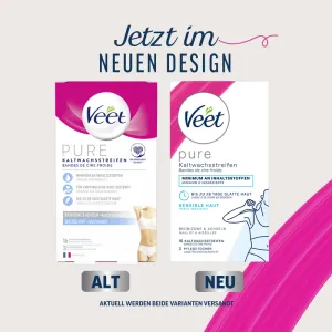 Veet PURE Kaltwachstreifen Bikini & Achseln, sensible Haut, 16 Stück 10