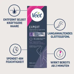 Veet EXPERT Haarentfernungscreme Körper & Beine, alle Hauttypen, 100ml 4