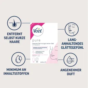 Veet PURE Haarentfernungs-Set Gesicht, normale Haut, 100ml 11