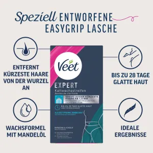 Veet EXPERT Kaltwachsstreifen Bikini & Achseln, alle Hauttypen, 16 Stück 8