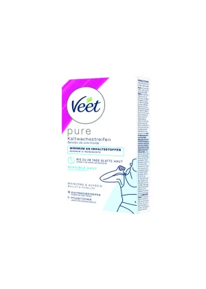 Veet PURE Kaltwachstreifen Bikini & Achseln, sensible Haut, 16 Stück 3