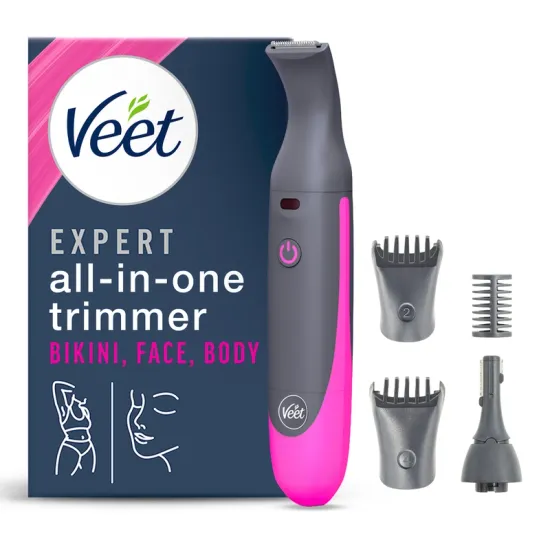 Veet EXPERT All-In-One Trimmer - Trimmer + 2 Trimmerköpfe & 3 Kammaufsätze