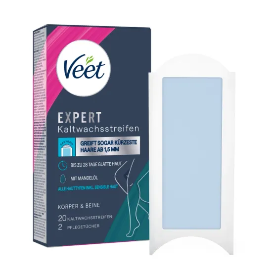 Veet EXPERT Kaltwachsstreifen Beine & Körper, alle Hauttypen, 20 Stück 0