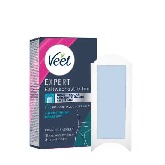 Veet EXPERT Kaltwachsstreifen Bikini & Achseln, alle Hauttypen, 16 Stück 0