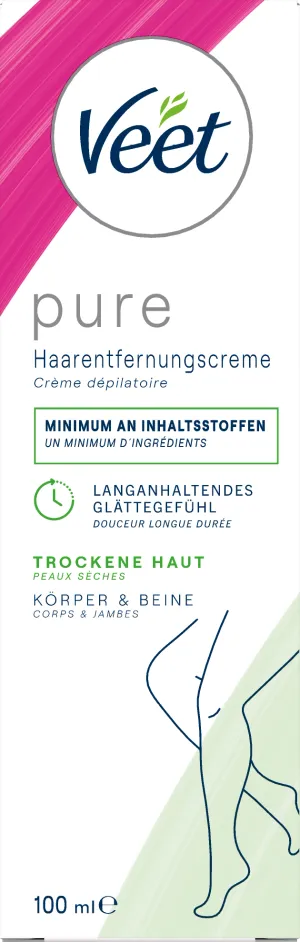 Veet Pure Crème Dépilatoire Peaux Sèches 12x100ml 9