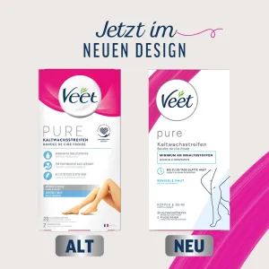 Veet PURE Kaltwachsstreifen Beine & Körper, sensible Haut, 20 Stück 5