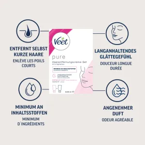 Veet Pure Crème Dépilatoire Visage Peaux Normales 2