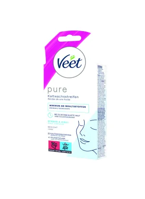 Veet PURE Kaltwachsstreifen Gesicht, sensible Haut, 20 Stück 4